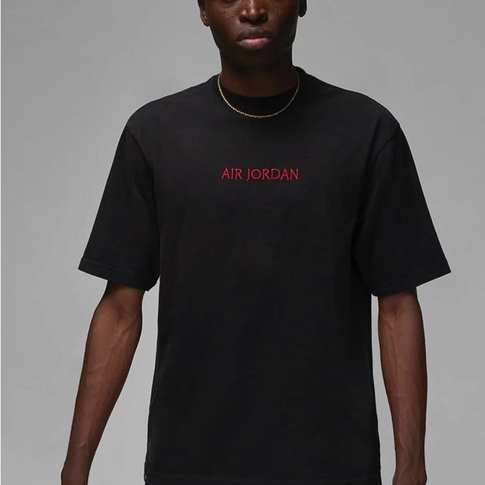 Nike Air Jordan Black Tee with Red Logo Size L